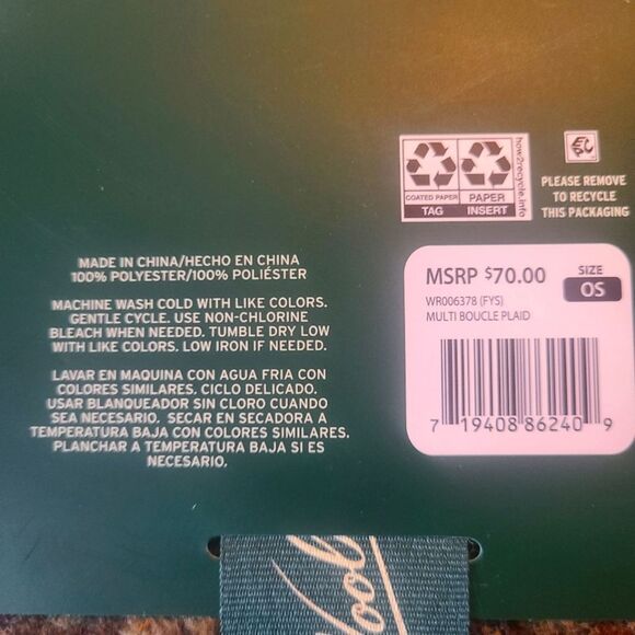 WOOLRICH Blanket Wrap Soft Tweed Texture Earth Tones OSFA NWT‎ - Picture 6 of 9